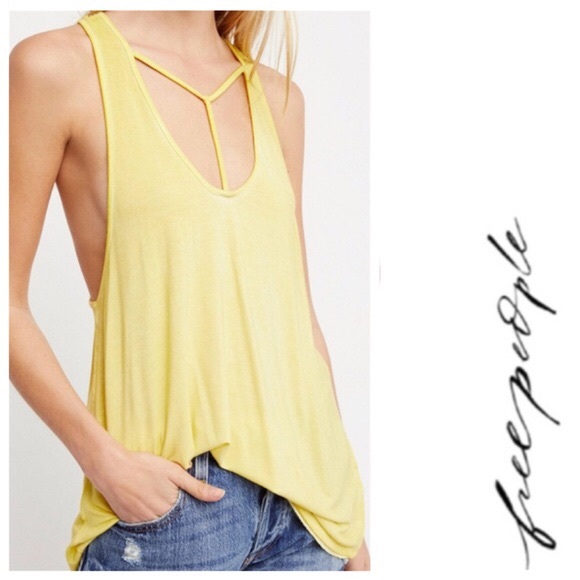 Free People Tops - Free People NWT Yellow Amelia Strap Tank Top